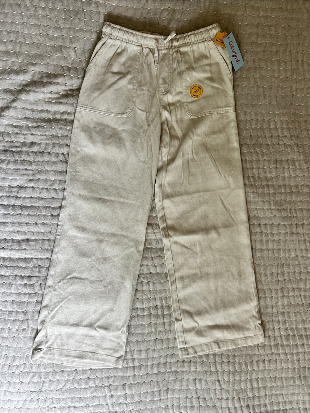 Cat & Jack Cream Drawstring Casual Pants for Kids